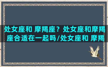 处女座和 摩羯座？处女座和摩羯座合适在一起吗/处女座和 摩羯座？处女座和摩羯座合适在一起吗-我的网站